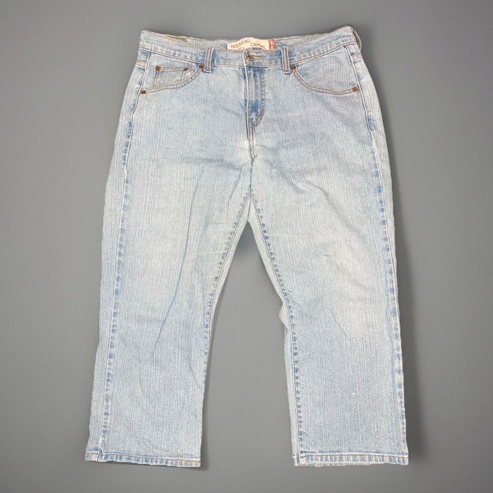 Levi's 515 Capri Jeans Womens 10 Blue Light Wash Mid Rise Stretch Denim